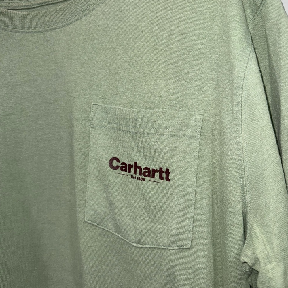 Carhartt Men’s Sage Green Pocket T-Shirt - Picture 4 of 5